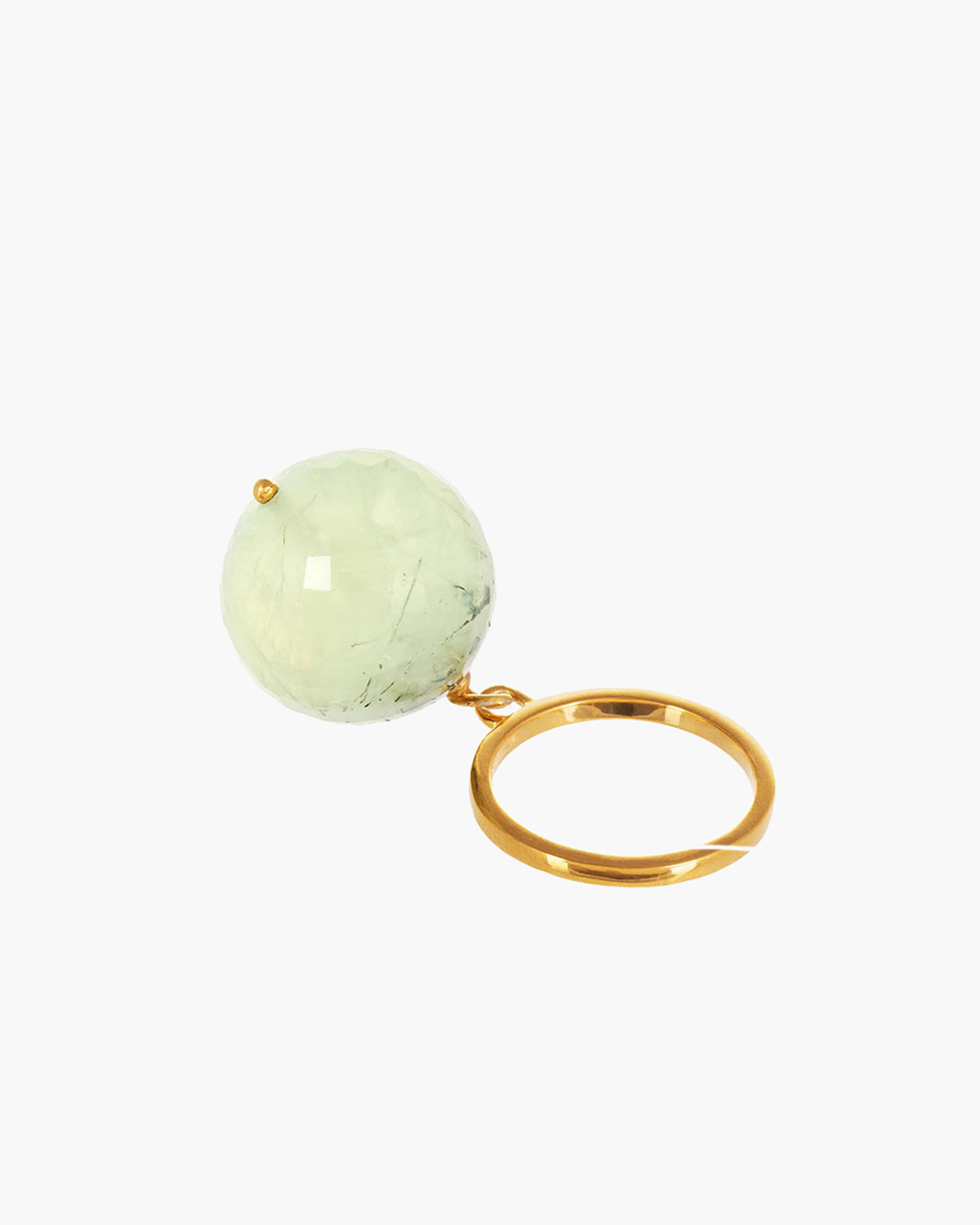 Bubble Green Aventurine Gold Ring (size adjustable)