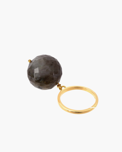 Bubble Labradorite Gold Ring (einstellbar)