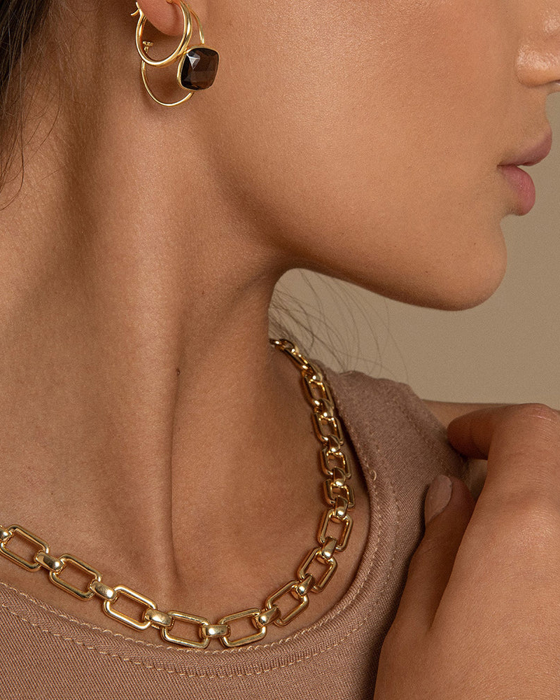 Daphne Gold Halskette mit grobem Gliederarmband