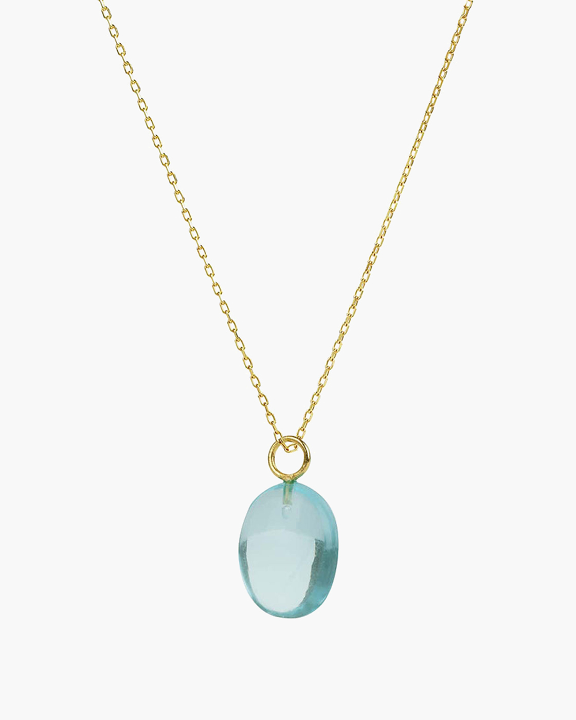 Eden Gold Chain Necklace with Blue Quartz Pendant