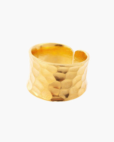Nudo Gold Kurzer Gehämmerter Ring (verstellbar)
