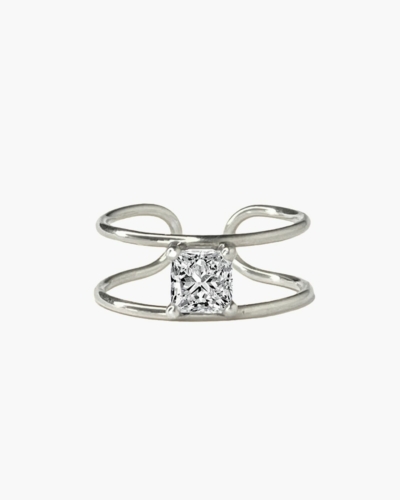 Double C Princess Diamond White Gold Ring