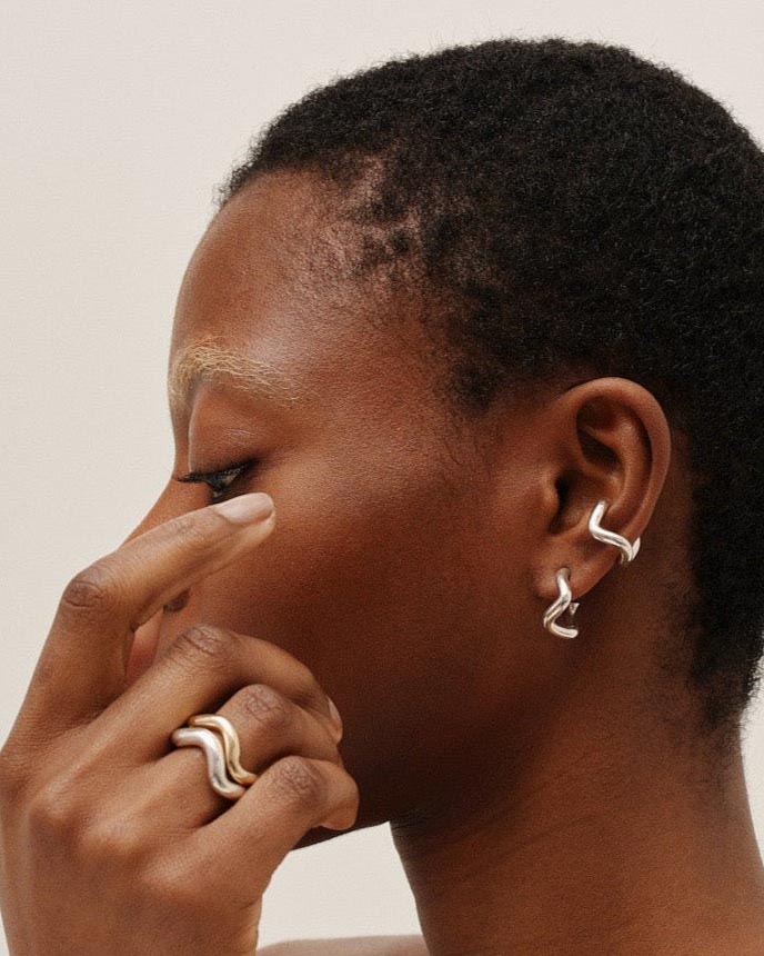 Petite Comete Creole Silver Earrings