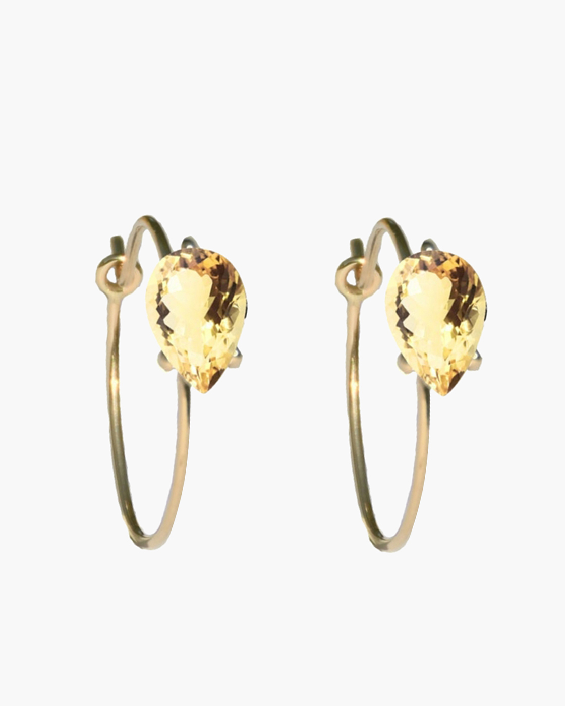 Petite Round Bloom Citrine Gold Earrings