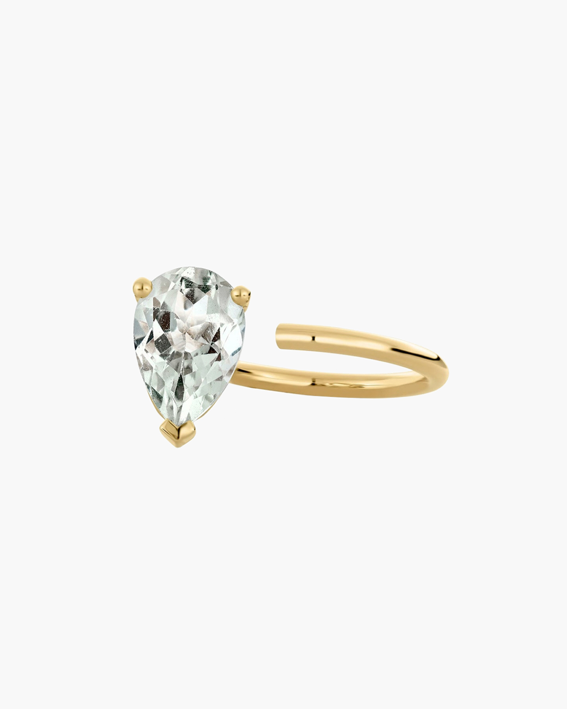 Bloom Yellow Gold Ring with a Green Amethyst