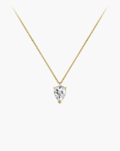 Bloom Gold Necklace with a White Topaz