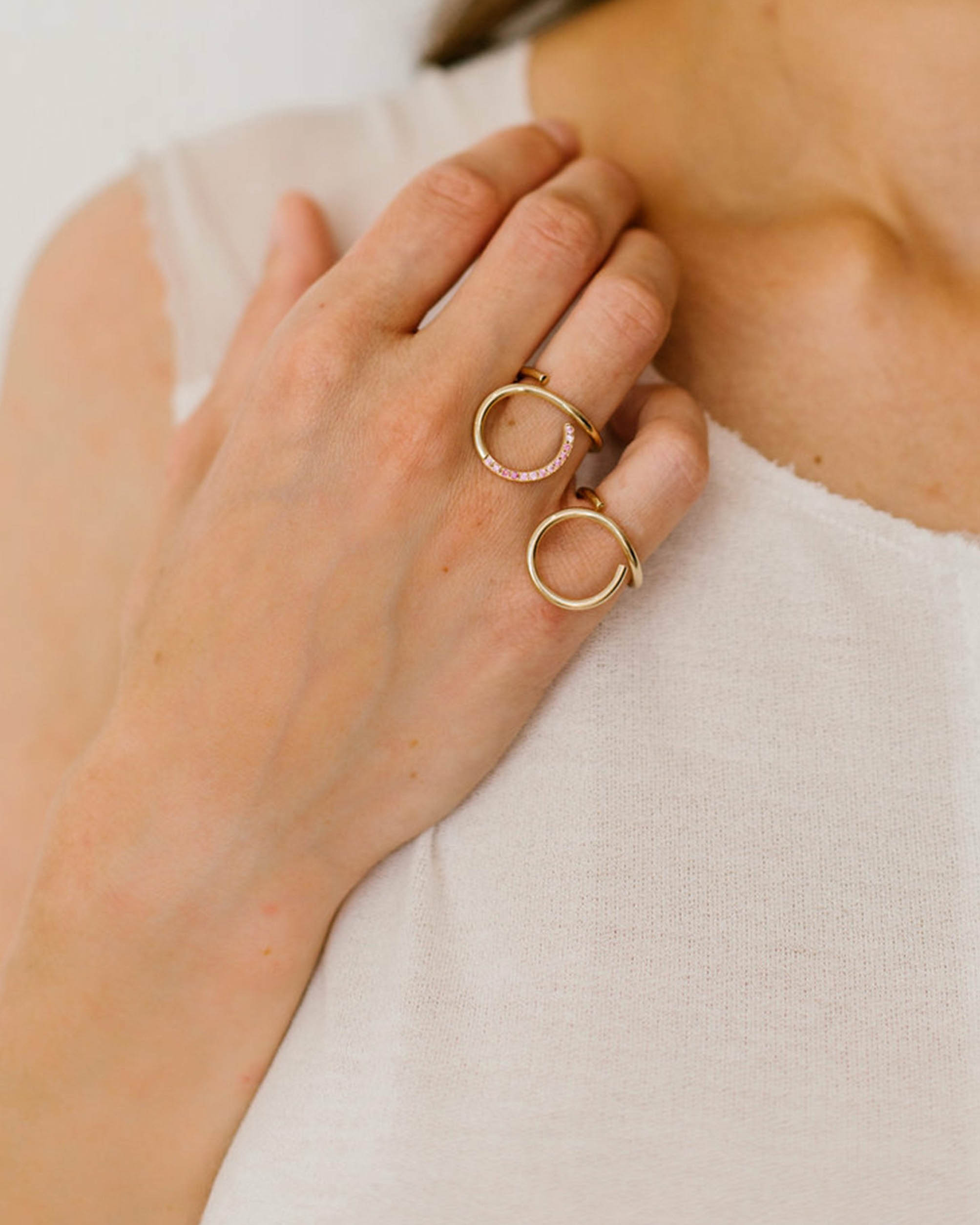 Curl Yellow Gold Ring