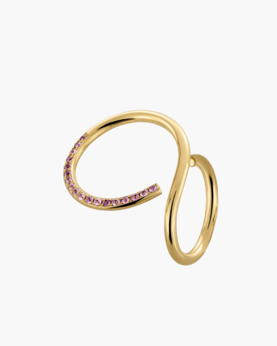 Curl Pink Sapphires Gold Ring