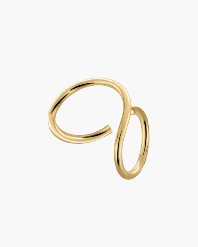 Gelbgoldener Ring mit lockigem Muster