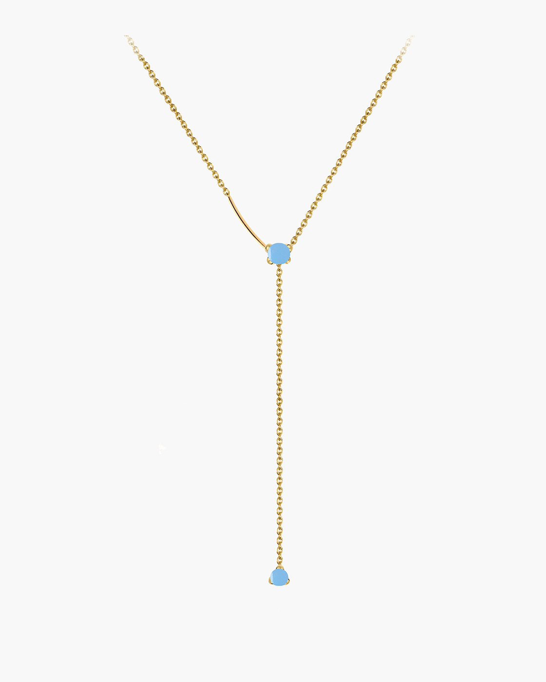 Heart Drop Chalcedony Gold Necklace