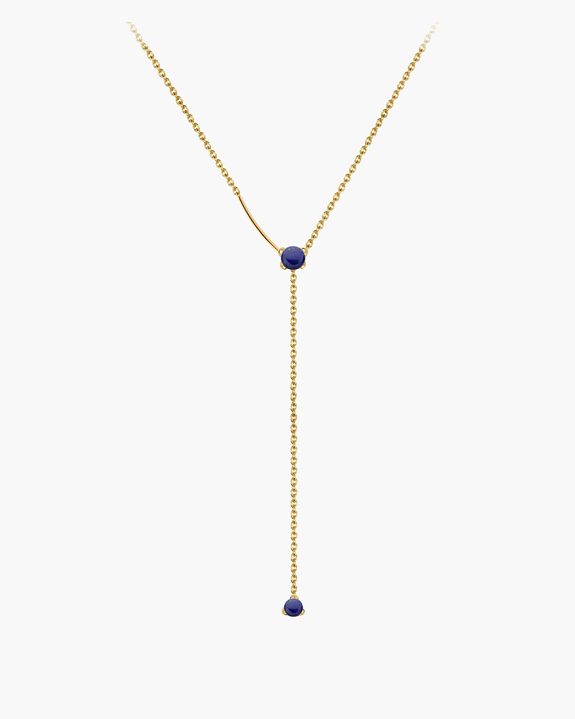 Heart Drop Lapis Lazuli Gold Necklace