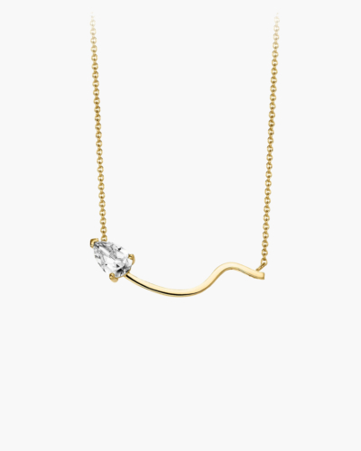 Lina Gold Necklace with a White Topaz