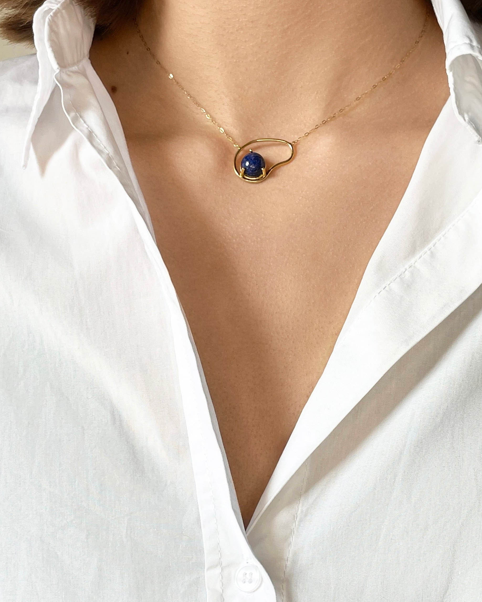 Neon Small Gold Lapis Lazuli Necklace