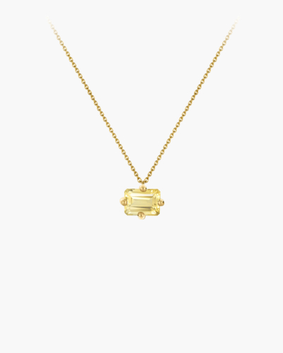 Octogone Citrine Gold Necklace