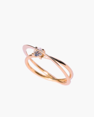 Vollmond Roségold Diamant Solitaire Ring (Labordiamanten)