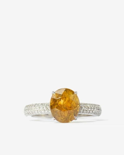 Titanit und Diamant Ring in Weißgold