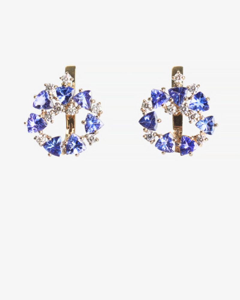 Tanzanite and Diamonds White Gold Earrings