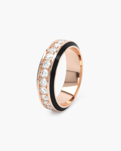 Eternity Pink Gold Black Enamel 6mm Diamond Ring
