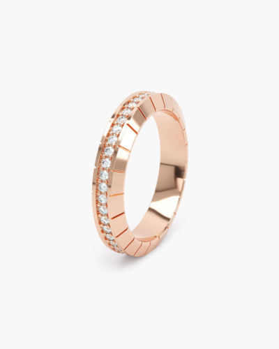 Eternity Pink Gold Engraved 4mm Diamond Ring