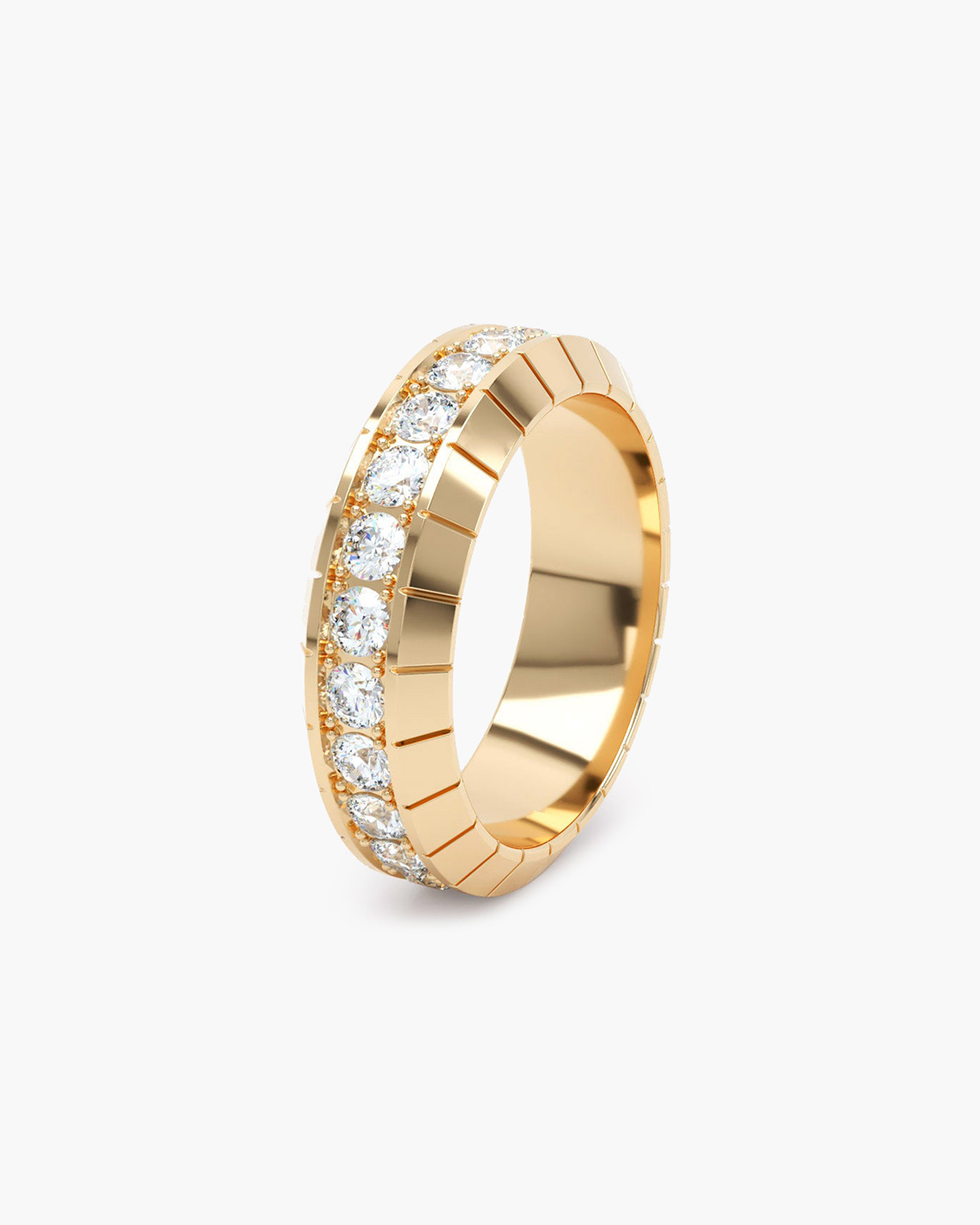 Eternity Engraved 6mm Yellow Gold Diamond Ring