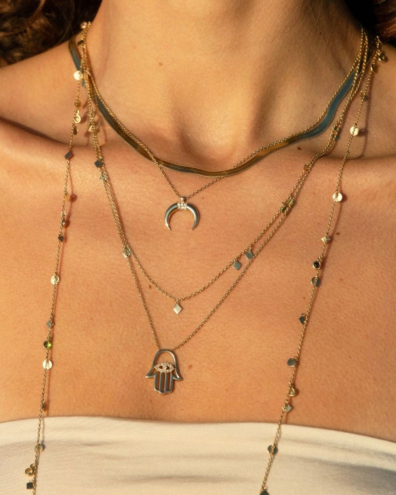 Diamond Luna Gold Necklace