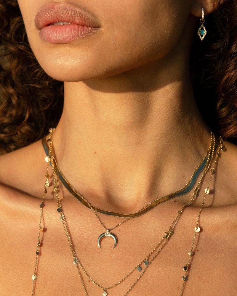Diamond Luna Gold Necklace