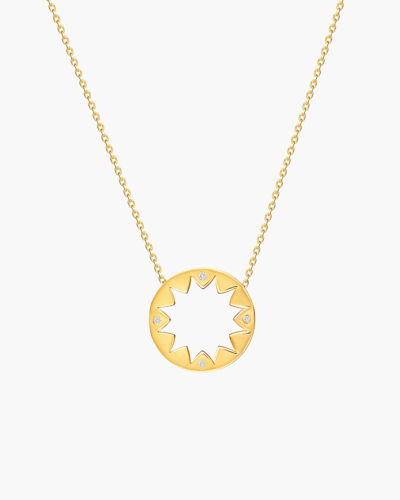 Diamond Sun Yellow Gold Necklace