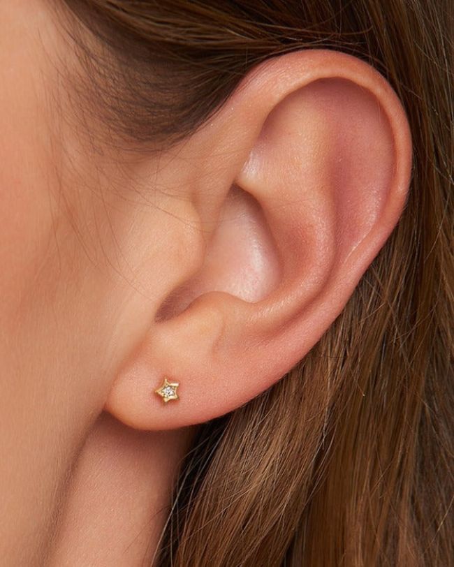 Diamond Star Gold  Stud Earrings