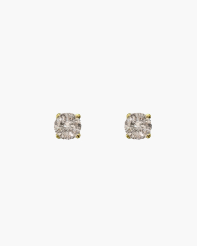 Forever Classic Champagne Diamond Solitaire Stud Earrings
