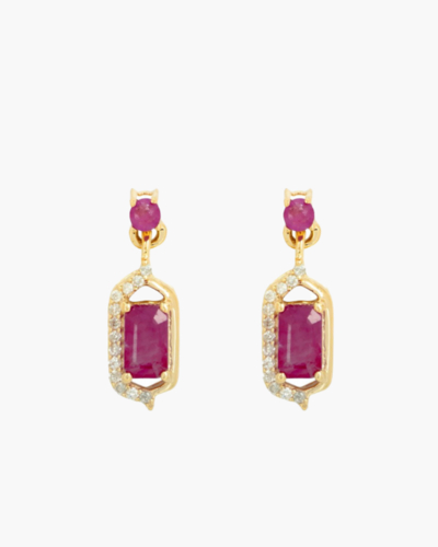 Forever Classic Ruby & Diamonds Drop Earrings