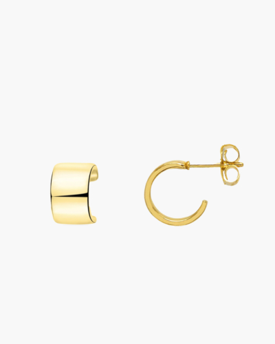 Breite Huggie-Ohrringe aus Gold